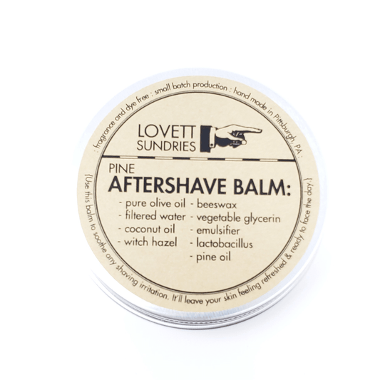 All natural aftershave balm in closed tin container -Lovett 48g