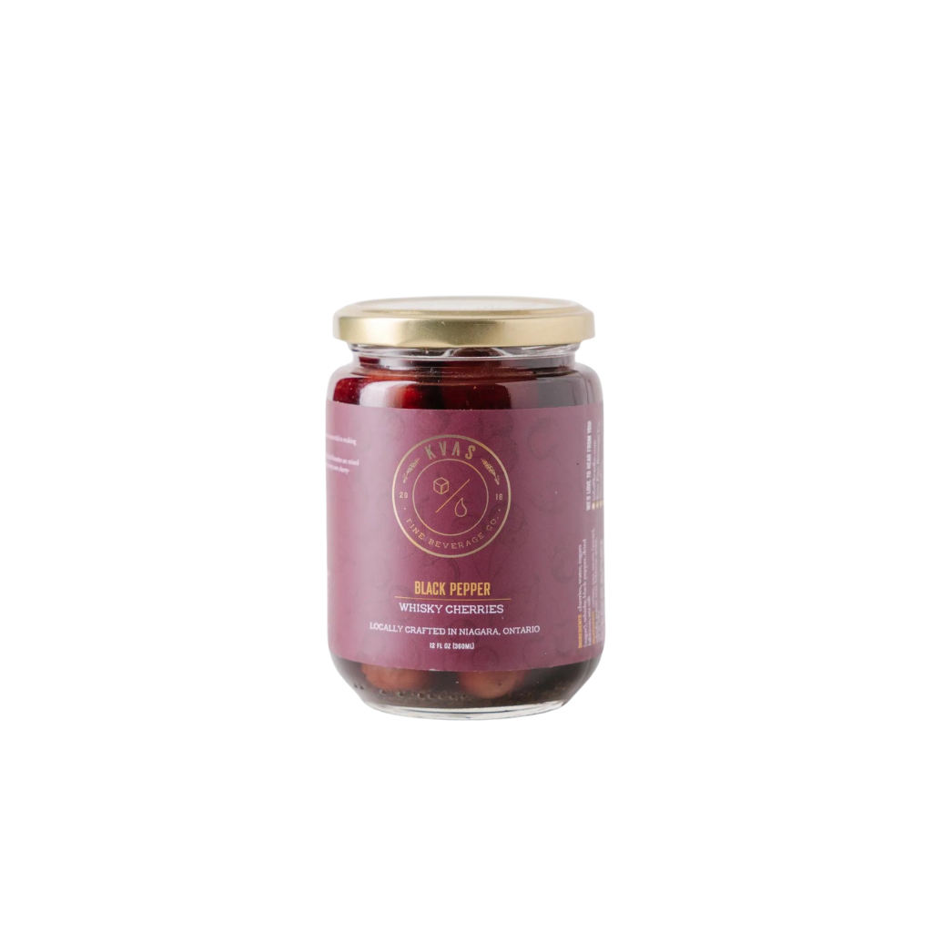 KVAS Black Pepper Whiskey Cherries