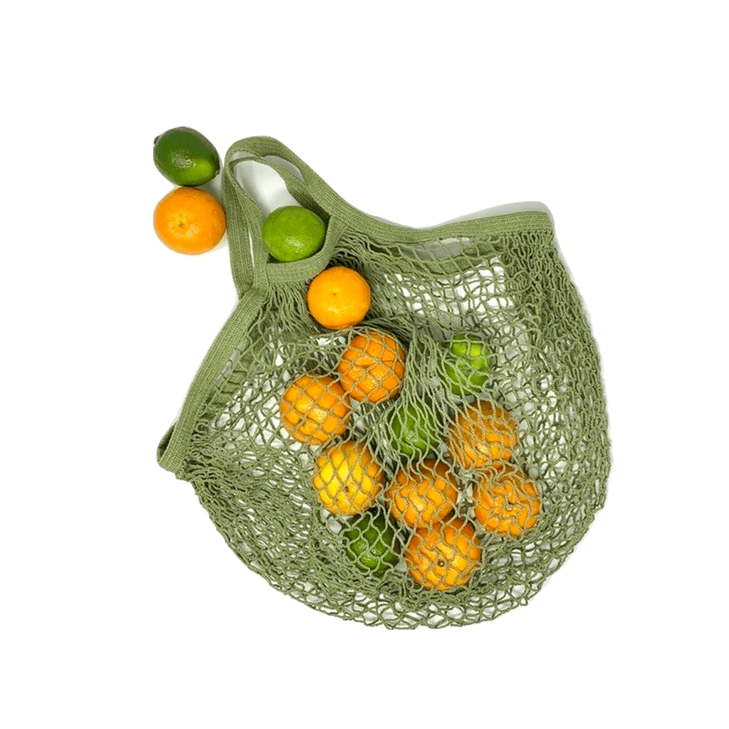 COTTON TOTE STRING BAG filled Olive color