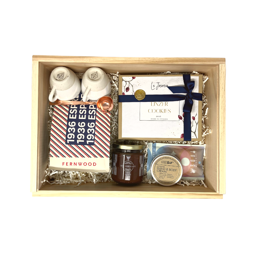 Executive gourmet gift basket with locally sourced canadian ingredients