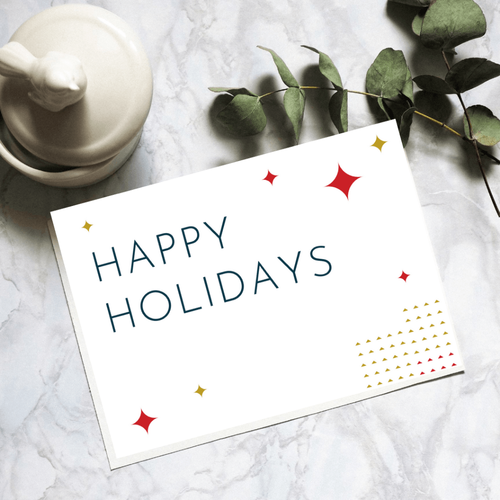 Happy Holidays Greeting Card with Stars