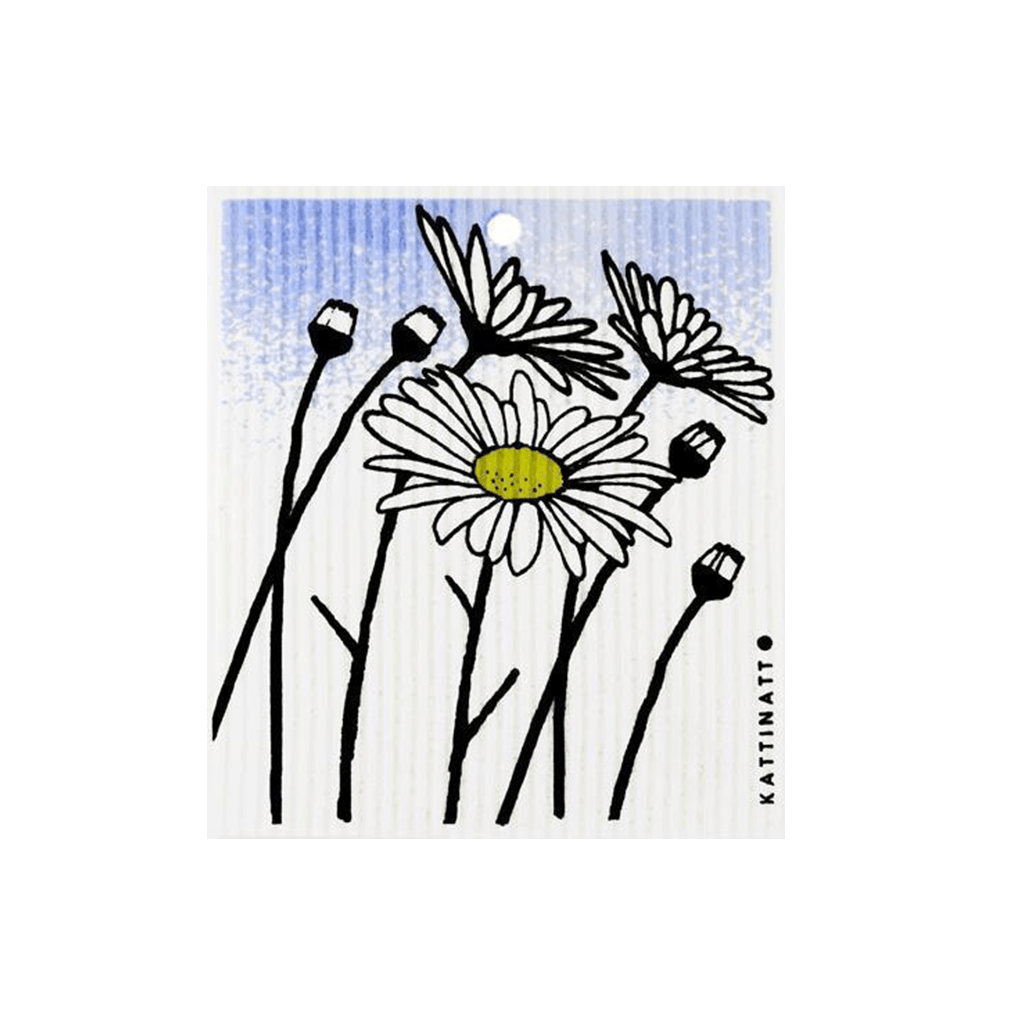compostable swedish dishcloth-kattinatt- daisies