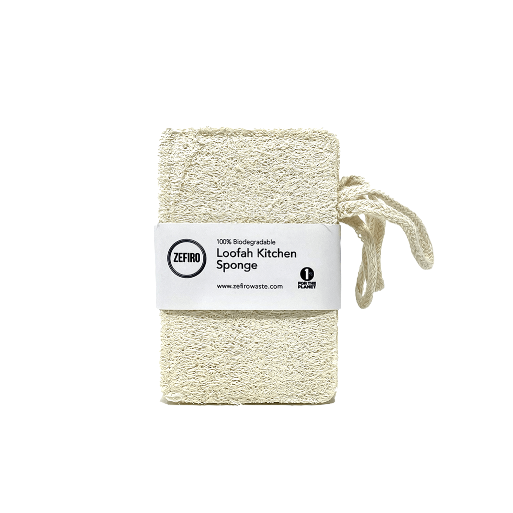 Loofah kitchen sponge set of 3 in plastic free packaging