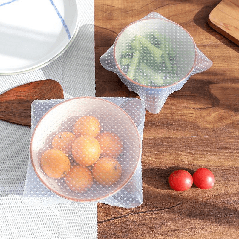 reusable silicone square huggers in use