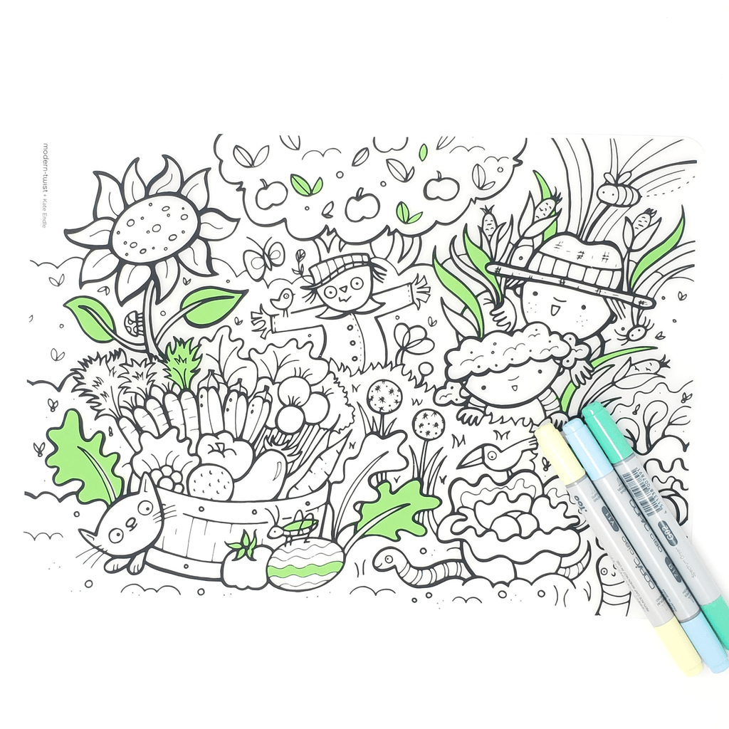 Reusable Silicone Placemat plastic free GARDEN PLAY