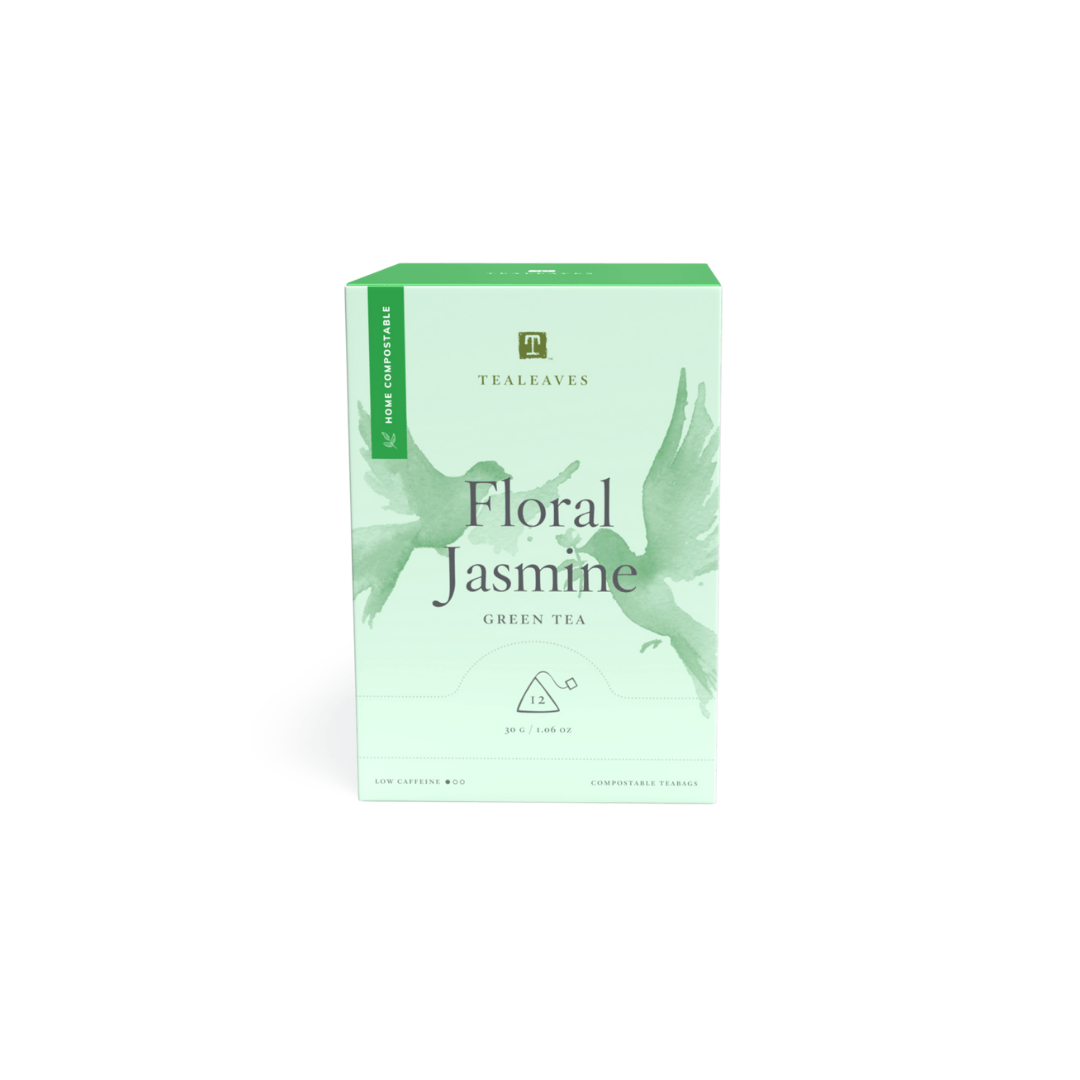 Tealeaves Floral Jasmine Green Tea in Compostable Tea Bags
