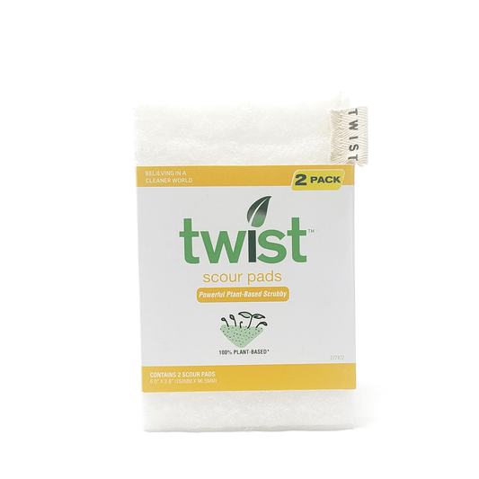 Twist Clean Natural  scour pad 2pack in plastic free packaging front
