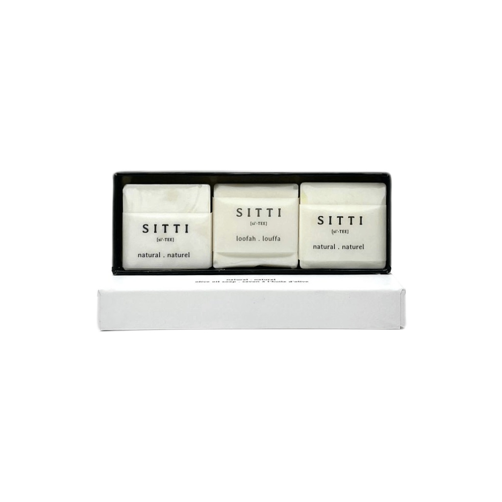 3-soap gift box open displaying 3 soaps