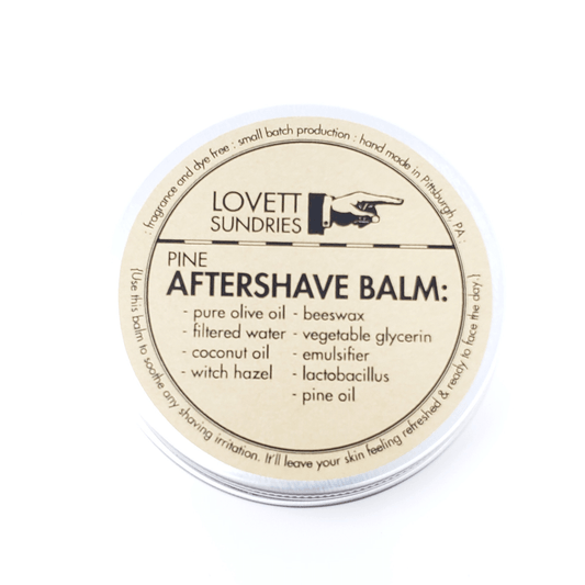 All natural aftershave balm  in closed tin container -Lovett 48g