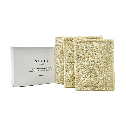 Bath and body loofah sponge set of 3