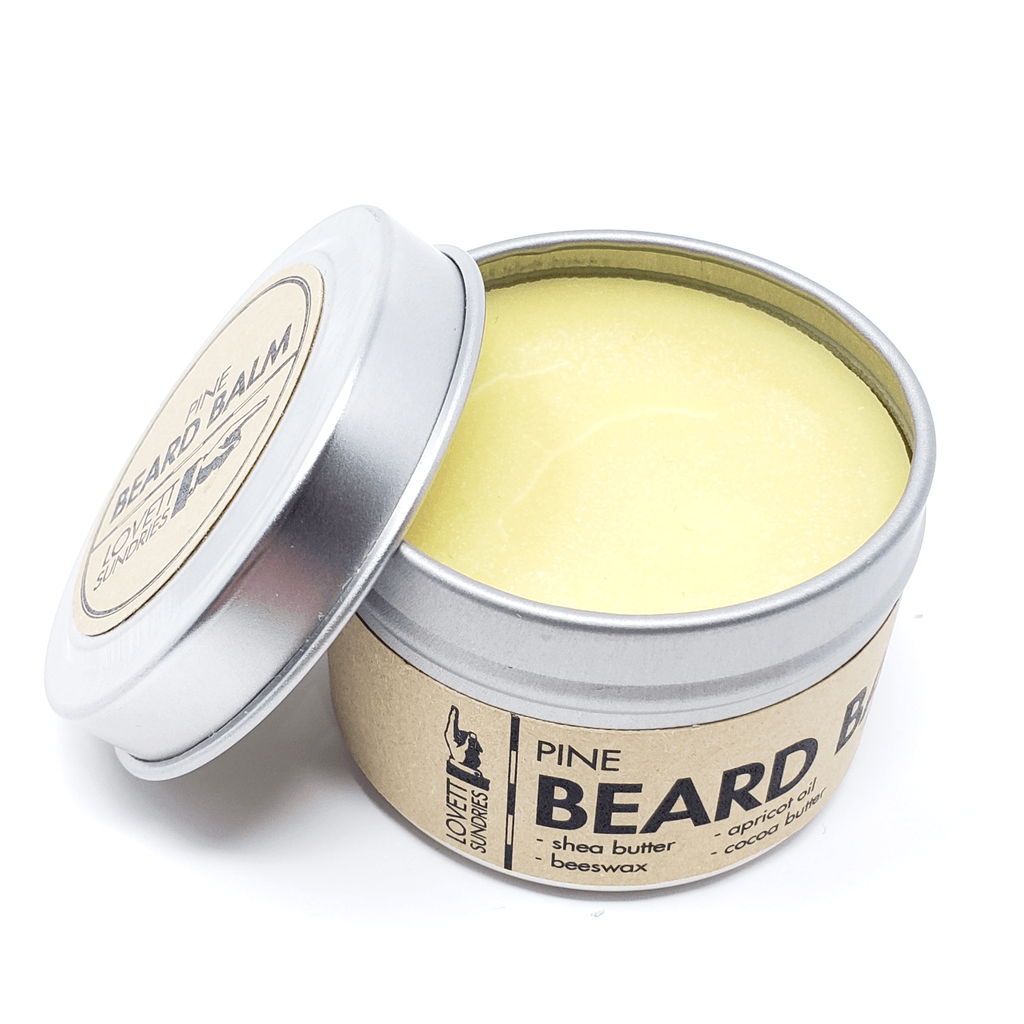All natural beard balm Lovett 48g in open tin container