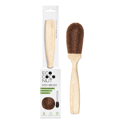 Biodegradable dish cleaning brush in packaging
