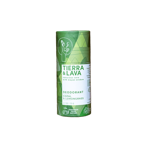 Copal Lemongrass Natural Deodorant in plastic free packaging front