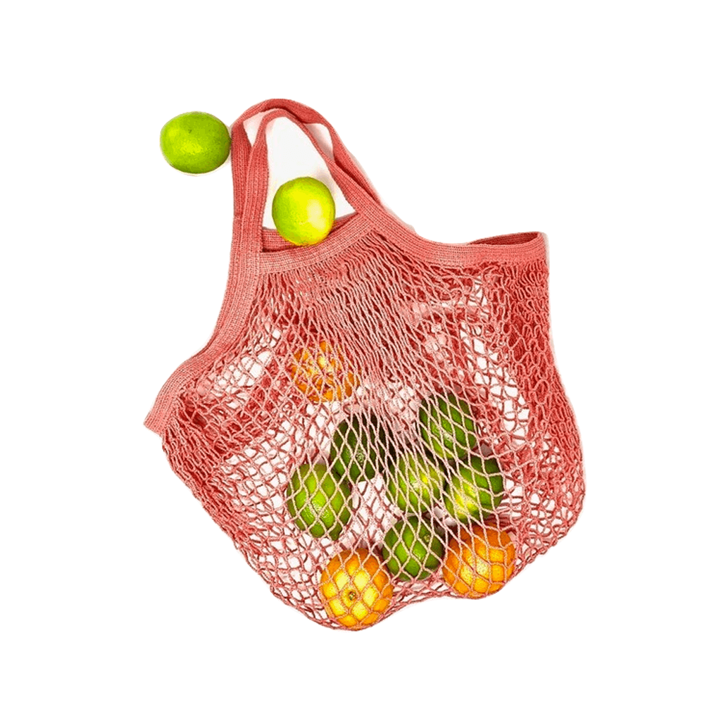 COTTON TOTE STRING BAG filled Cherry color