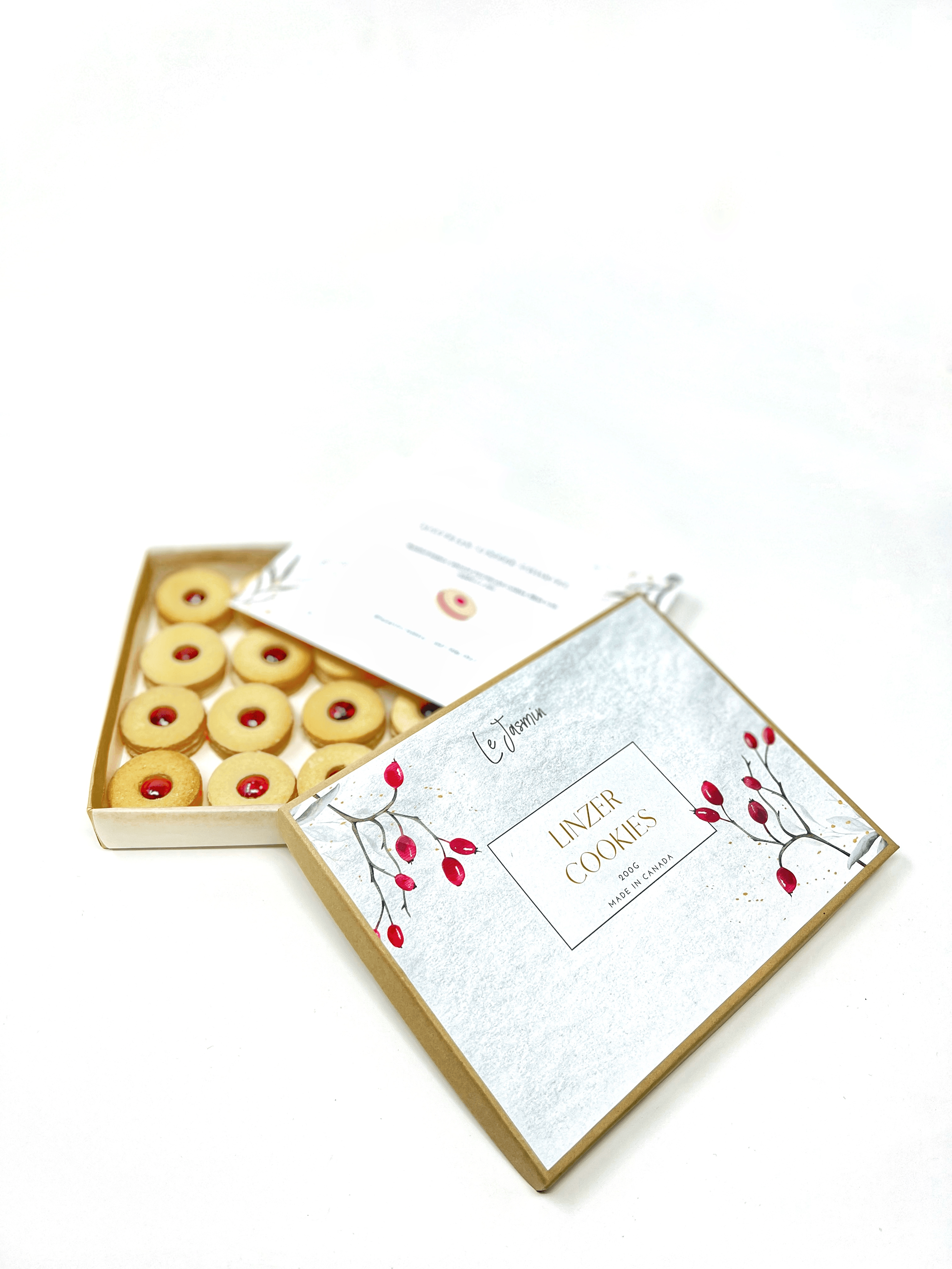 Classical delicious Austrian Linzer Cookies with strawberry jam