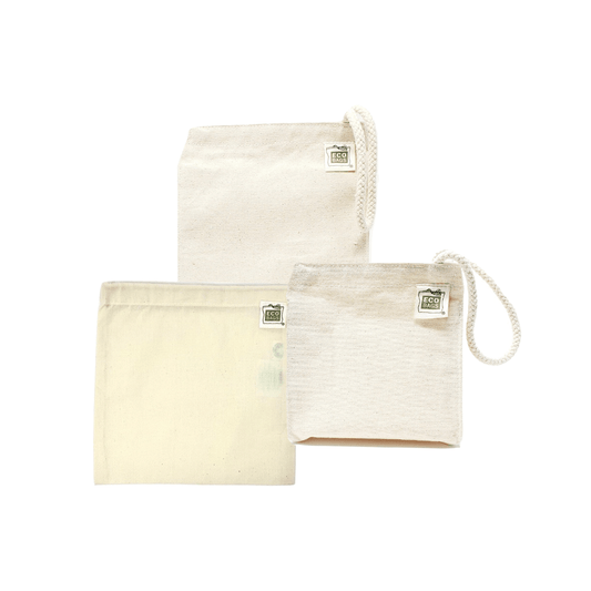 Eco cotton lunch bags set of 3