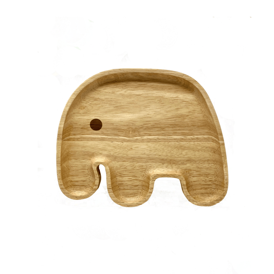 Eco-friendly kids wooden plate elephant