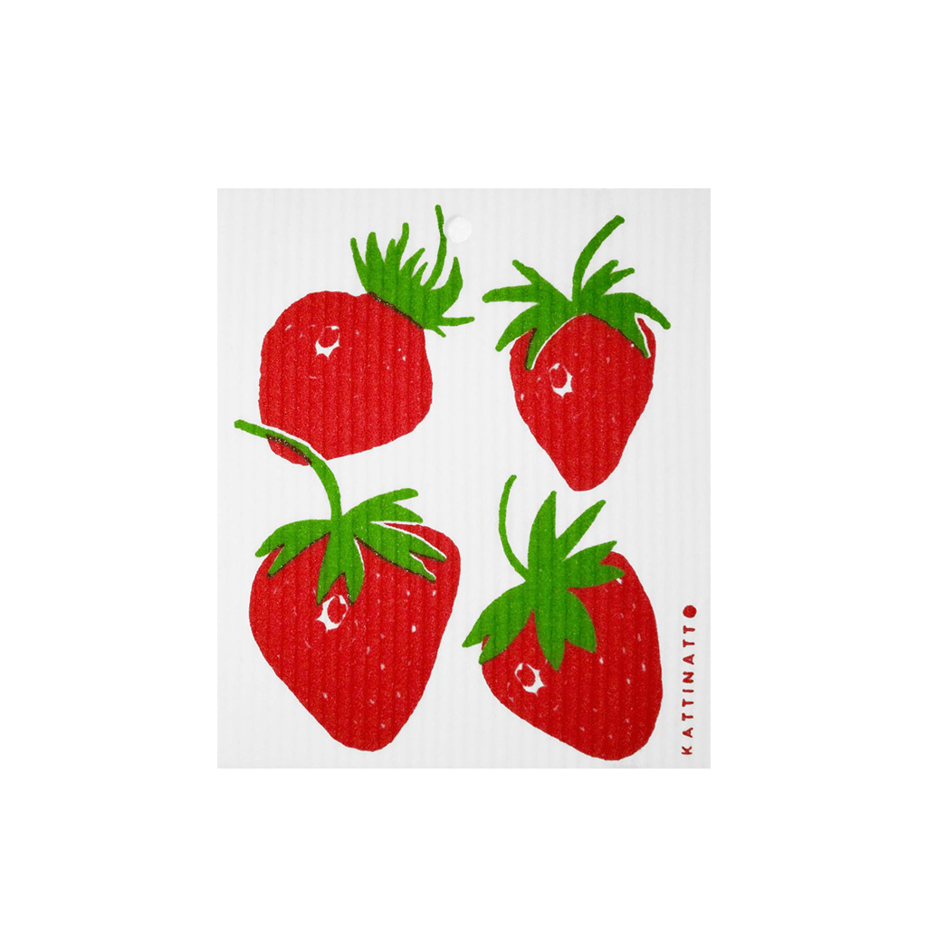 compostable swedish dishcloth-kattinatt- strawberries