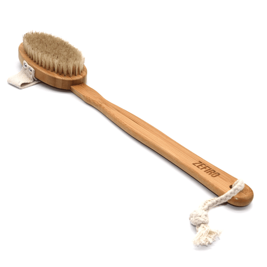 NATURAL DRY & WET BODY BRUSH with removable bamboo handle