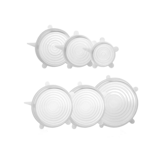 Reusable SIlicone Strech Lids Round 6 Pack Plastic free