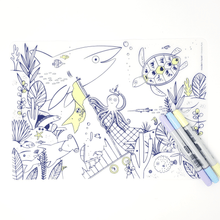 Reusable Silicone Placemat  plastic free UNDER THE SEA