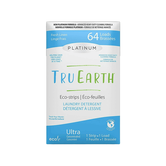 TRU EARTH LAUNDRY DETERGENT ECO STRIPS (Platinum)- 64 strip pack FRONT