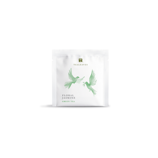 Tealeaves Floral Jasmin Green Tea in compostable tea bags 