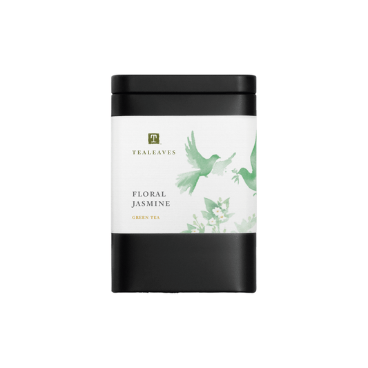 Tea leaves floral jasmine green tea in luxurious tin