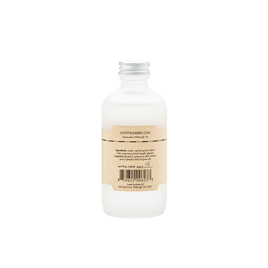 Alcohol free aftershave tonic in plastic free bottle back