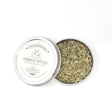 pesticide free organic catnip in tin packaging open